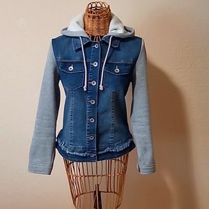 ❤️LAST CHANCE: Live a Little denim and sweatshirt hoodie